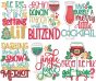 Christmas Cocktail Word Art Digital Embroidery Designs by JuJu
