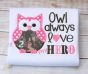 Owl Always Love my HERO Applique | Machine Embroidery Designs by JuJu