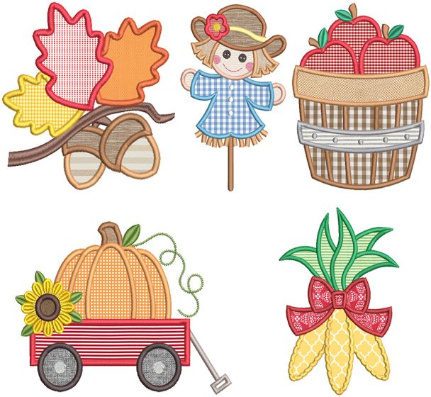 Fall Applique | Machine Embroidery Designs by JuJu