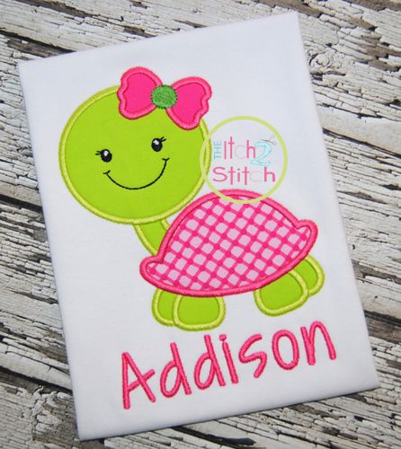 Turtle Girl 2 Applique | Machine Embroidery Designs by JuJu