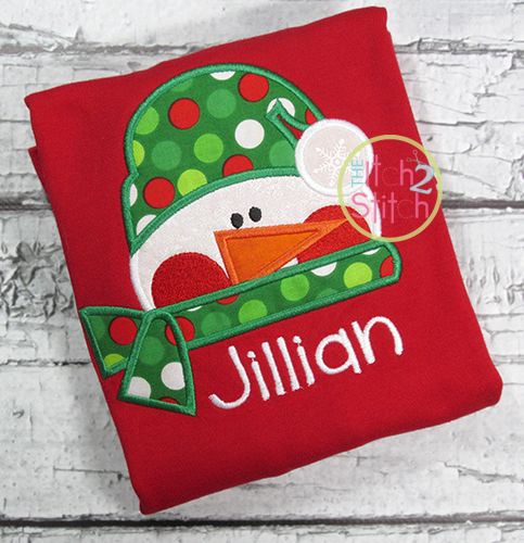 Snowman Head Applique | Machine Embroidery Designs by JuJu