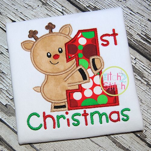 First Christmas Applique | Machine Embroidery Designs by JuJu