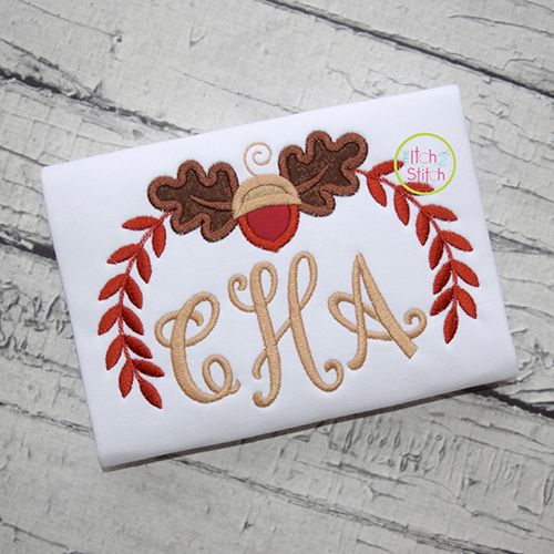 Acorn Oak Leaf Swag Applique | Machine Embroidery Designs by JuJu