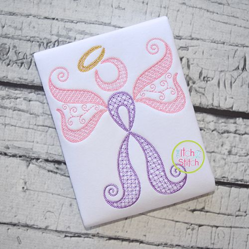 Awareness Ribbon Angel Motif | Machine Embroidery Designs by JuJu