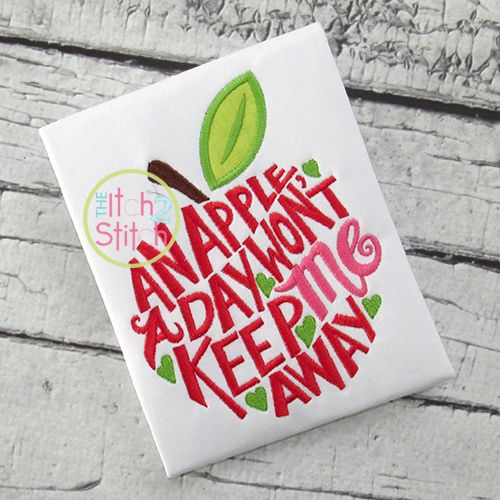 Apple A Day Applique | Machine Embroidery Designs by JuJu