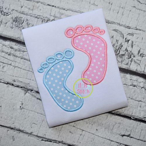 Baby Feet Applique | Machine Embroidery Designs by JuJu