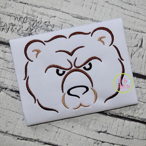 Bear Mascot Embroidery | Machine Embroidery Designs by JuJu