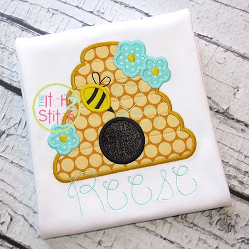 Beehive Applique | Machine Embroidery Designs by JuJu