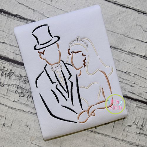 Bride and Groom Embroidery | Machine Embroidery Designs by JuJu