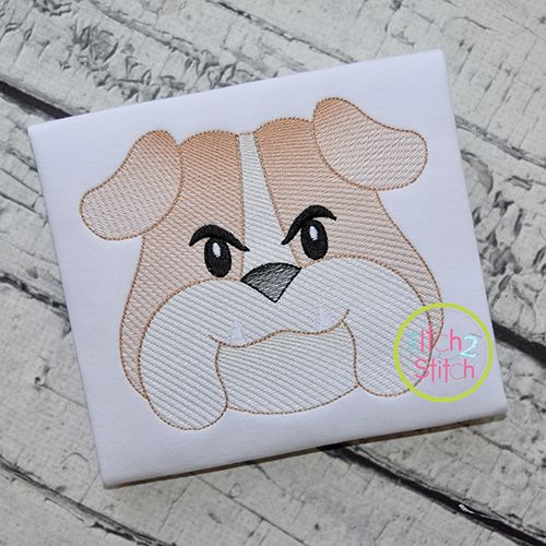 Bulldog Face Boy Sketch Embroidery | Machine Embroidery Designs by JuJu