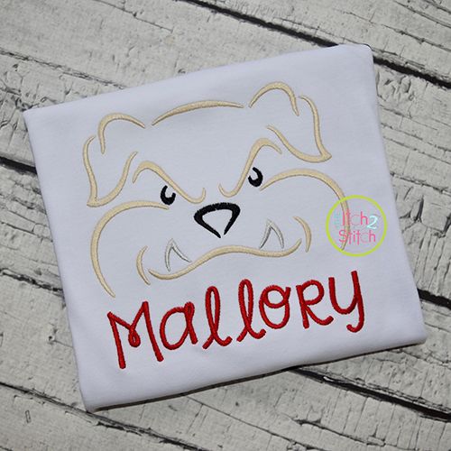 Bulldog Mascot Embroidery | Machine Embroidery Designs by JuJu