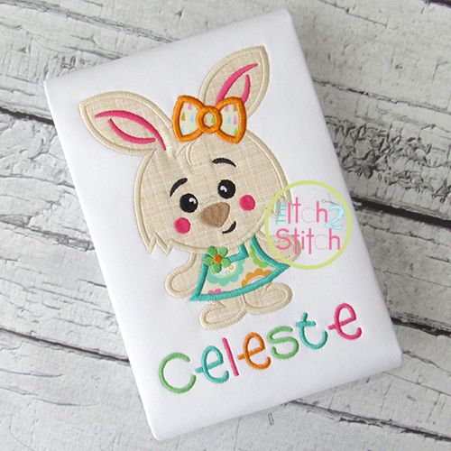 Bunny Girl Applique | Machine Embroidery Designs by JuJu