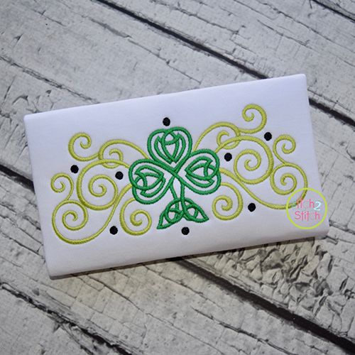 Celtic Shamrock Curls Embroidery | Machine Embroidery Designs by JuJu