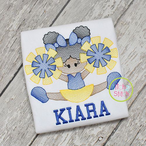 Cheerleader Splits 2 Sketch | Machine Embroidery Designs by JuJu