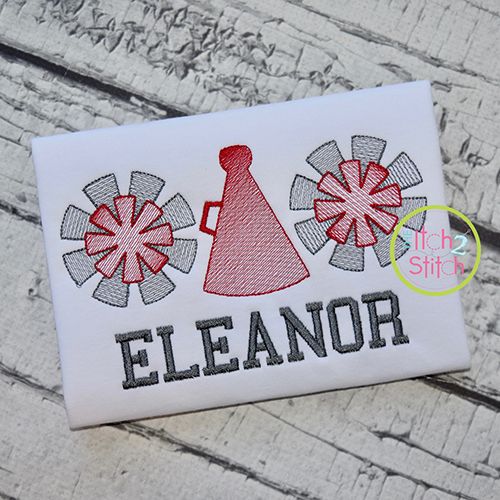 Cheer Trio Sketch Embroidery | Machine Embroidery Designs by JuJu