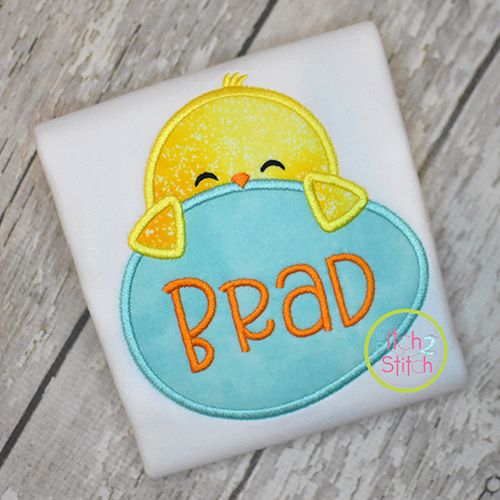 Chick Egg Peeker Boy Applique | Machine Embroidery Designs by JuJu