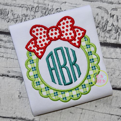 Christmas Wreath Frame Applique | Machine Embroidery Designs by JuJu