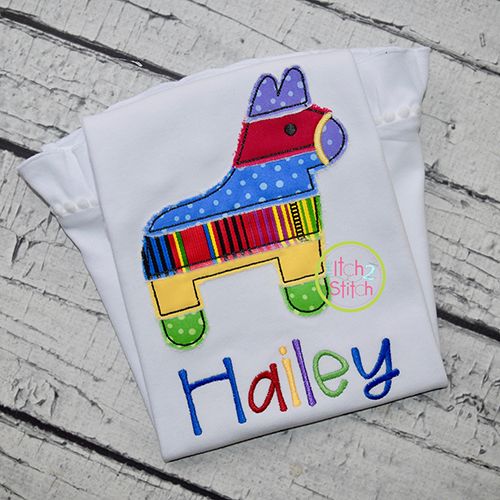 Cinco de Mayo Pinata Raggy Applique | Machine Embroidery Designs by JuJu