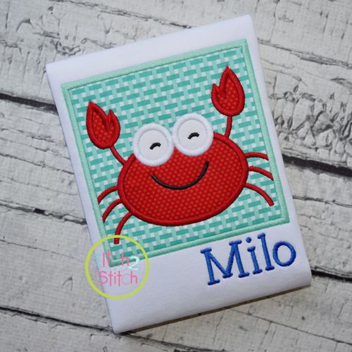 Crab Box Applique | Machine Embroidery Designs by JuJu