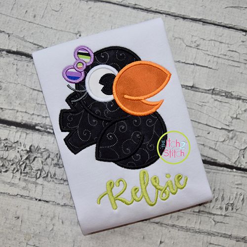 Crow Girl Applique | Machine Embroidery Designs by JuJu