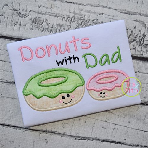 Donuts with Dad Applique | Machine Embroidery Designs by JuJu