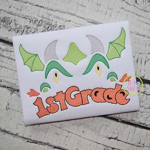 Dragon Face 1st Grade Sketch Embroidery | Machine Embroidery Designs by JuJu