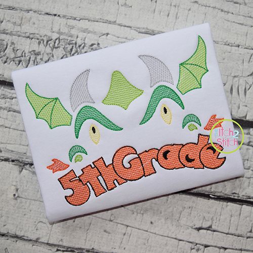 Dragon Face 5th Grade Sketch Embroidery | Machine Embroidery Designs by JuJu