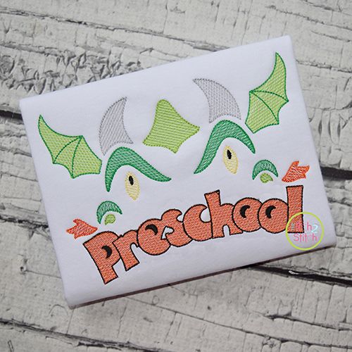 Dragon Face Preschool Sketch Embroidery | Machine Embroidery Designs by JuJu