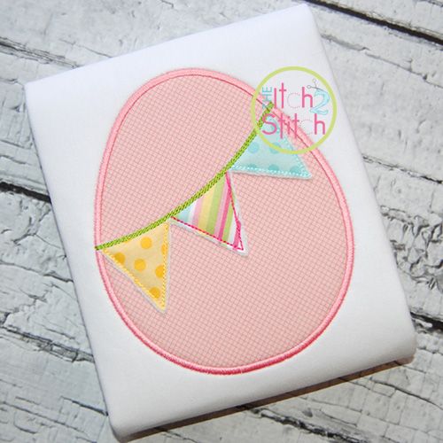 Easter Egg Pennant Applique | Machine Embroidery Designs by JuJu