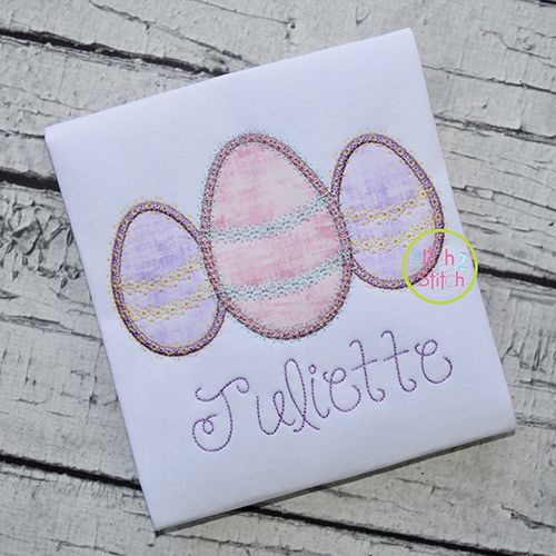 Fancy Egg Trio Applique | Machine Embroidery Designs by JuJu