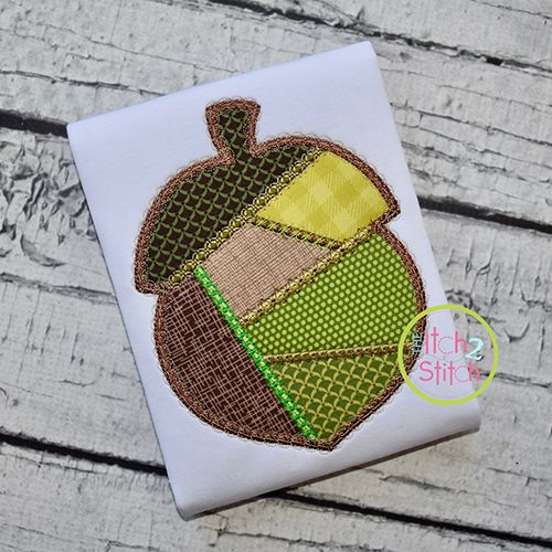 Fancy Patchwork Acorn Applique | Machine Embroidery Designs by JuJu