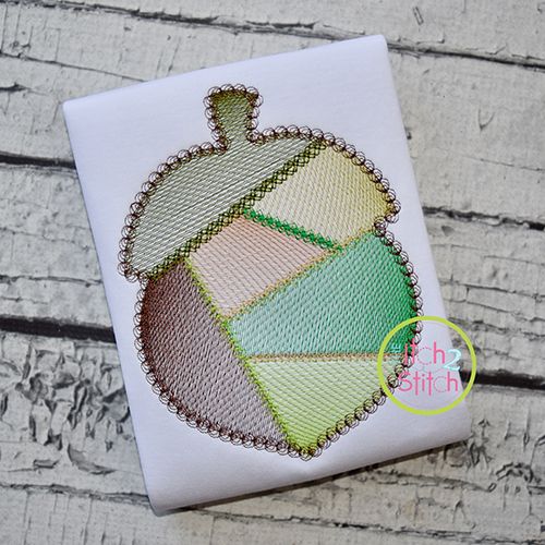 Fancy Patchwork Acorn Sketch Embroidery | Machine Embroidery Designs by JuJu