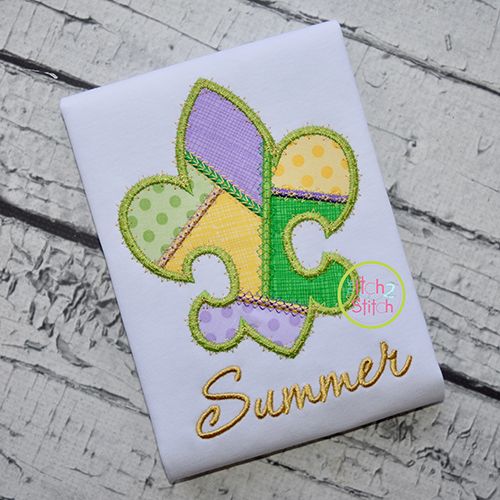 Fancy Patchwork Fleur De Lis Applique | Machine Embroidery Designs by JuJu