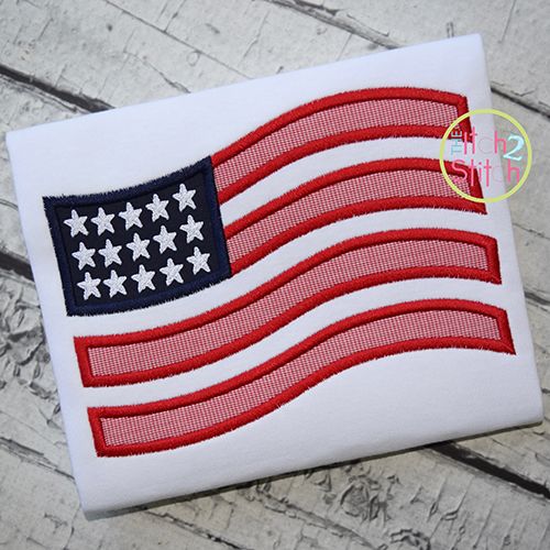 Flag Applique | Machine Embroidery Designs by JuJu