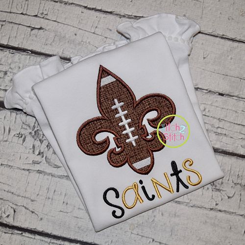 Fleur de lis Football Applique | Machine Embroidery Designs by JuJu