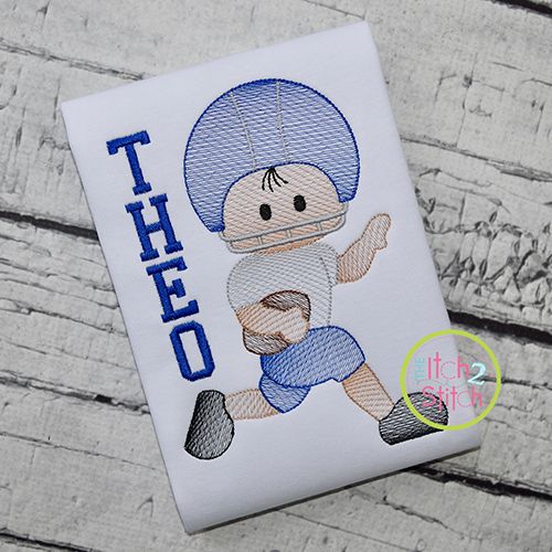Football Boy Running Sketch Embroidery | Machine Embroidery Designs by JuJu