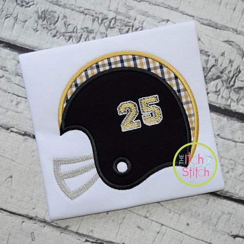 Football Helmet Side Applique | Machine Embroidery Designs by JuJu