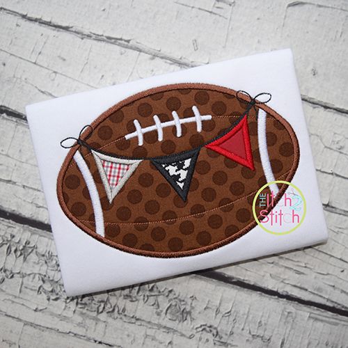 Football Pennant 2 Applique | Machine Embroidery Designs by JuJu