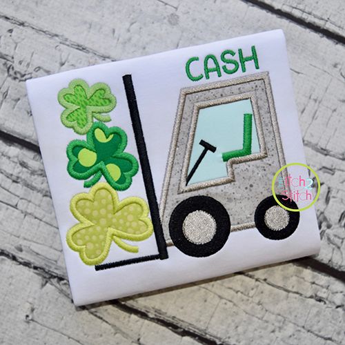 Forklift Shamrocks Applique | Machine Embroidery Designs by JuJu