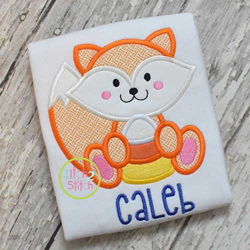 Fox Candy Corn Boy Applique | Machine Embroidery Designs by JuJu