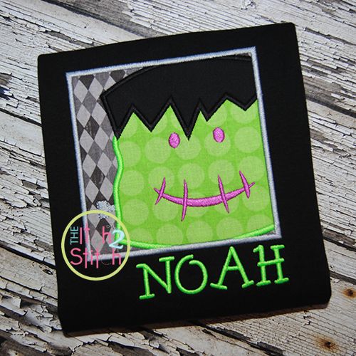 Frankie Frankenstein Box Applique | Machine Embroidery Designs by JuJu