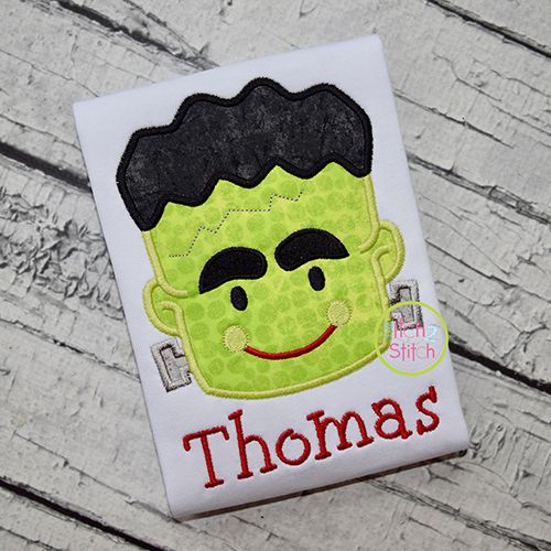 Frankenstein Face Applique | Machine Embroidery Designs by JuJu