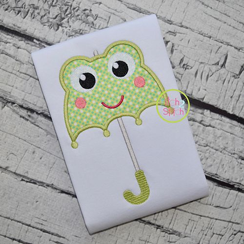 Frog Umbrella Applique | Machine Embroidery Designs by JuJu