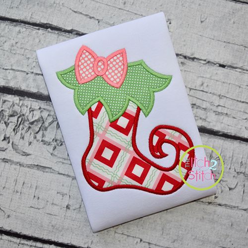 Funky Girl Stocking Applique | Machine Embroidery Designs by JuJu