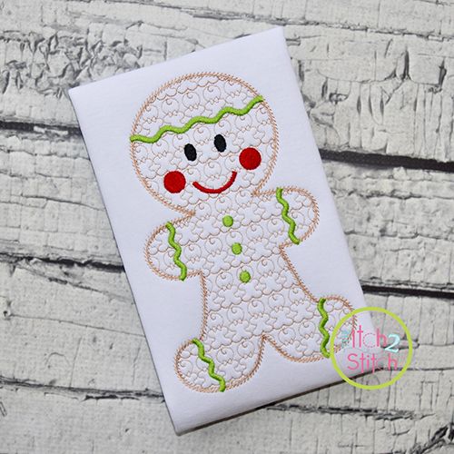 Gingerbread Boy Motif Embroidery | Machine Embroidery Designs by JuJu