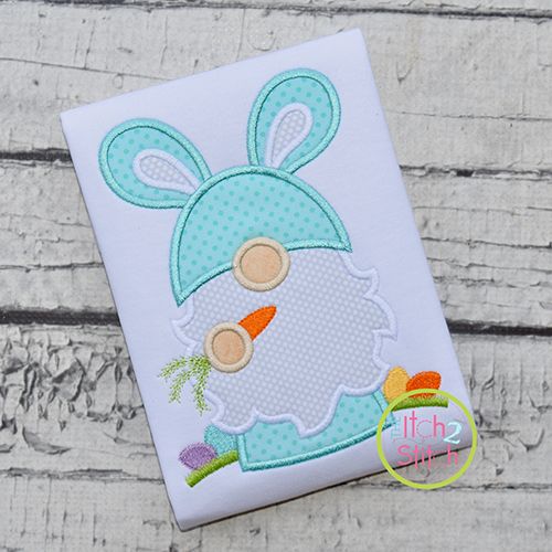 Itch 2 Stitch Gnome Bunny Applique Digital Embroidery Machine Designs by JuJu