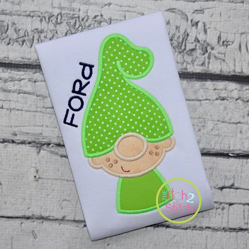 Gnome Little Boy Applique Design | Machine Embroidery Designs by JuJu