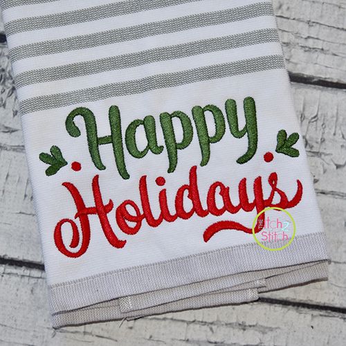 Happy Holidays 2 Embroidery | Machine Embroidery Designs by JuJu