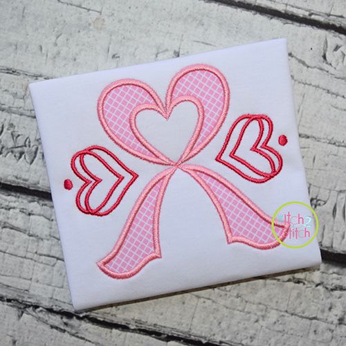 Heart Awareness Ribbon Applique | Machine Embroidery Designs by JuJu