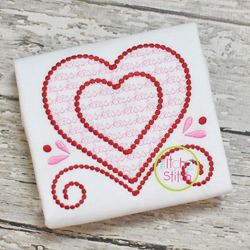 Heart Kiss Motif Embroidery Design | Machine Embroidery Designs by JuJu